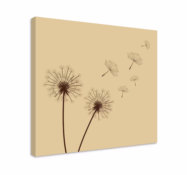 Mælkebøtte på en tåget dag blomst lærred - TenStickers