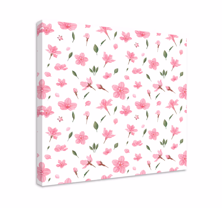Blomster og planter lærredsbillede blomstrende mønster - TenStickers