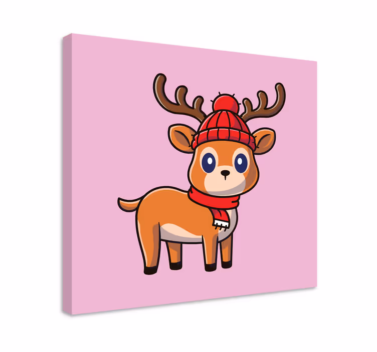 Baby rensdyr jule lærred print - TenStickers