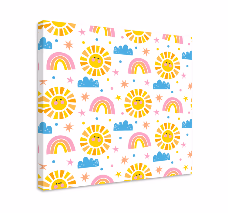 Muntre solregnbuer person lærredsbillede - TenStickers