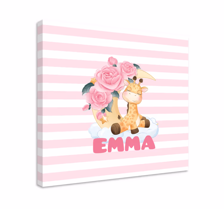 Baby lærredsbilleder sød girafportræt - TenStickers