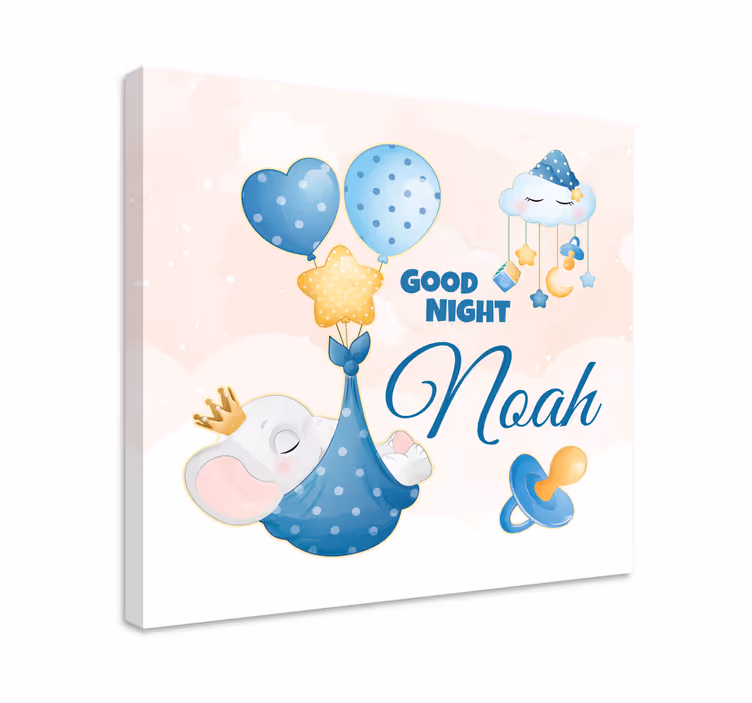 Baby lærredsbilleder godnat elefant - TenStickers