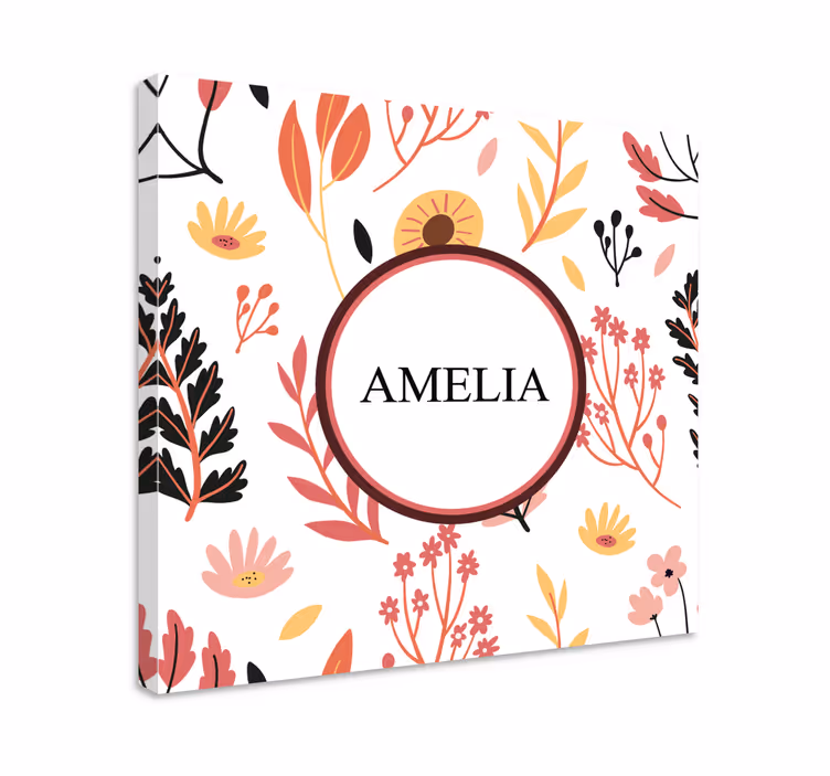 Blomster og planter lærredsbillede personlig blomsterdesign - TenStickers