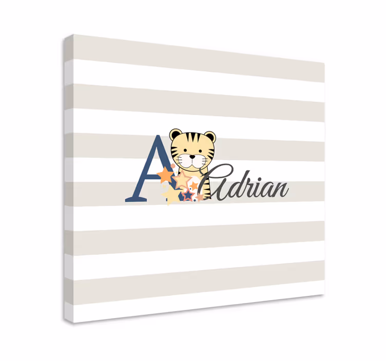 Katte lærredsbillede adrian tiger figur - TenStickers