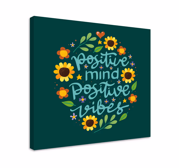 Blomster og motivationsmotiverende lærred - TenStickers