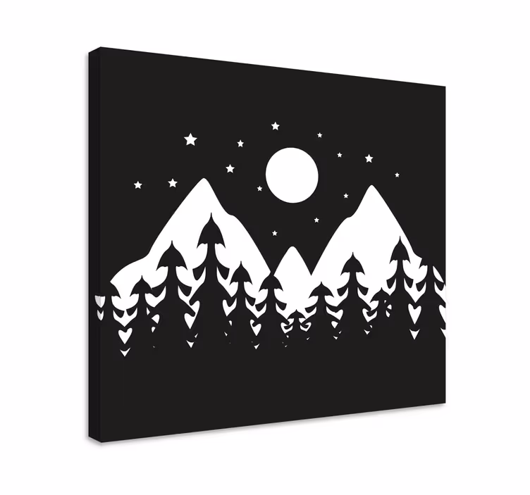 Landskab lærred bjergskovscene - TenStickers