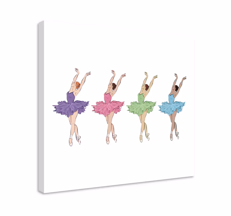 Farverige balletdansere børnehave - TenStickers