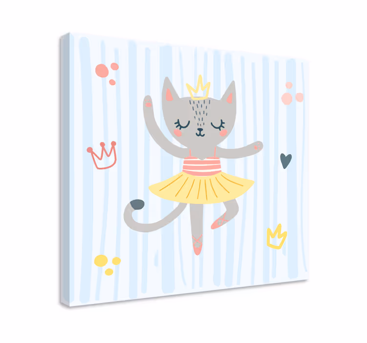 Kat ballerina tegneserie børnehave lærred - TenStickers