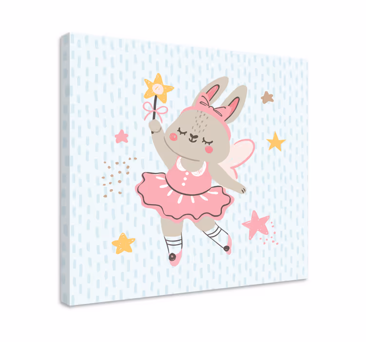 Kanin fe illustration stjerner børnehave lærred - TenStickers