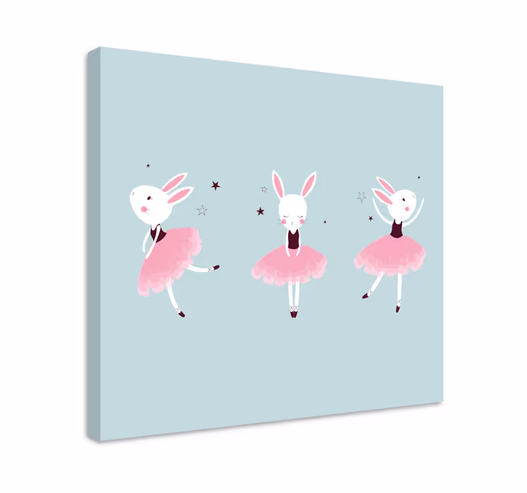 Person lærredsbillede ballet dansende kaniner - TenStickers