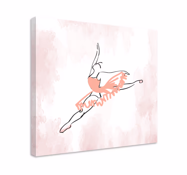 Balletstilling i bevægelse ballerina lærredsbillede - TenStickers