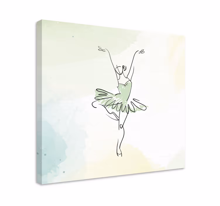 Ballerina lærredsbillede elegant ballet bevægelser - TenStickers