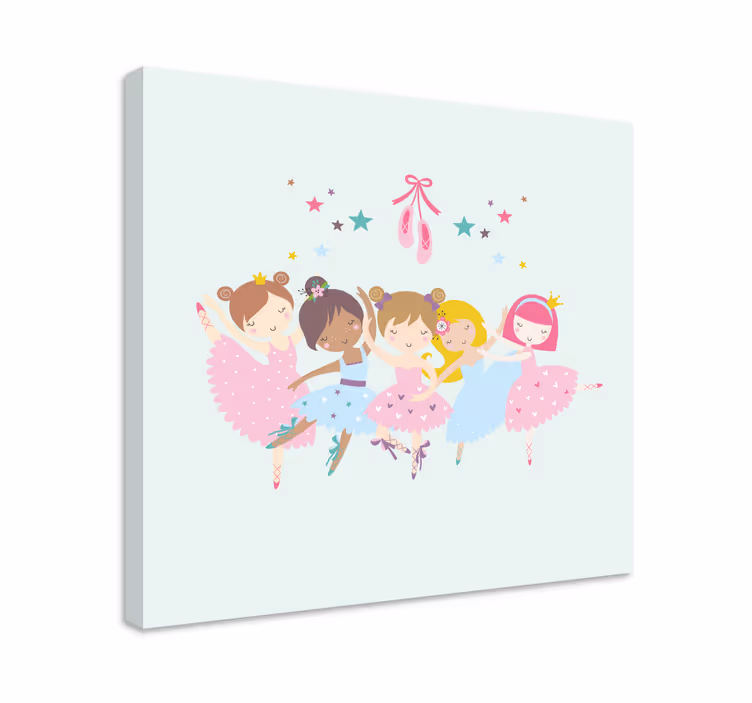 Ballet stjerner illustration børnehave lærred - TenStickers