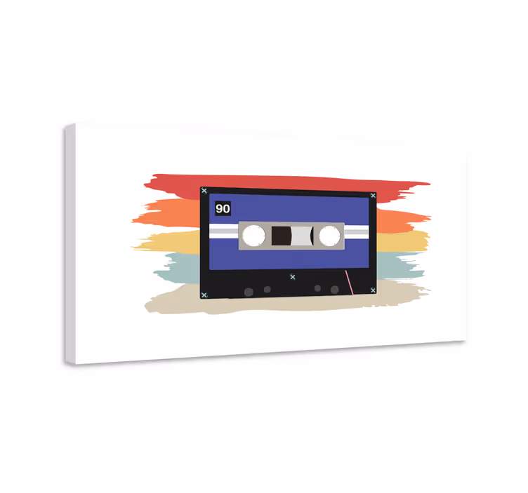 Musik lærredsbillede retro kassettebånd - TenStickers