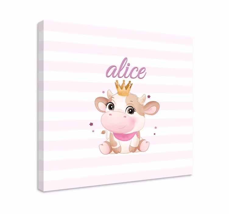 Dyre billeder på lærred søde ko prinsesse - TenStickers