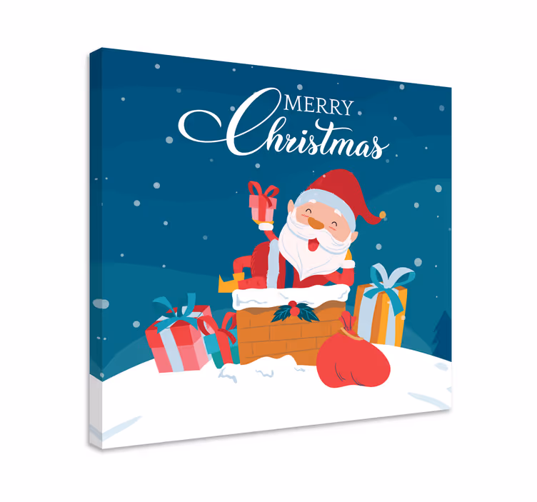 Julemanden i gaver by lærredsbillede - TenStickers