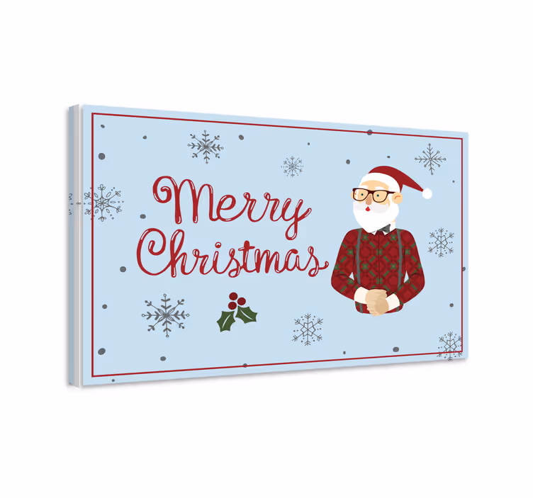 Glad hipster jul lærredstryk - TenStickers