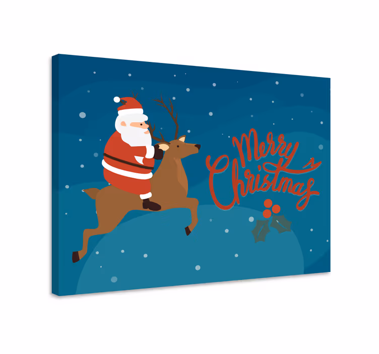 Julemanden rensdyr jul lærredstryk - TenStickers