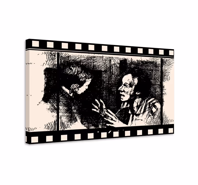 Retro billede på lærred dialog om film - TenStickers