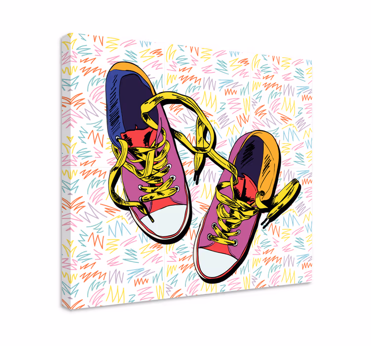 Superhelte billede på lærred farverigt sneakers design - TenStickers