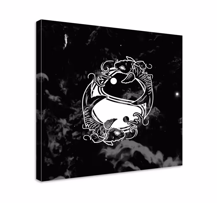 Yin yang balance fisk zen lærred - TenStickers