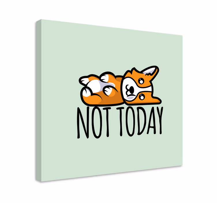 Hunde lærredsbillede corgi der ligger ned - TenStickers