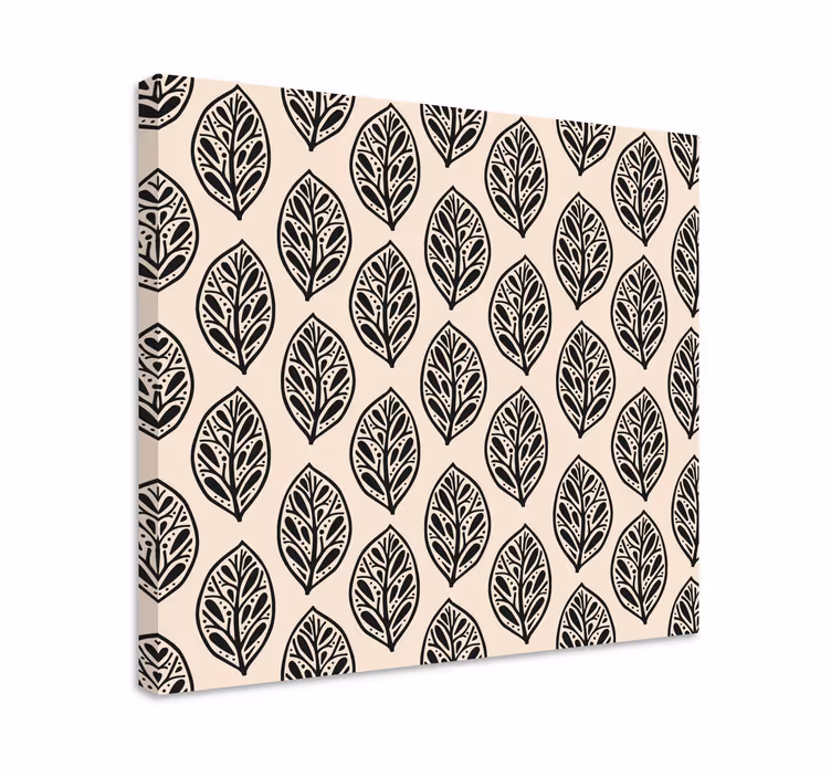 Blomster og planter lærredsbillede elegant bladmønster - TenStickers