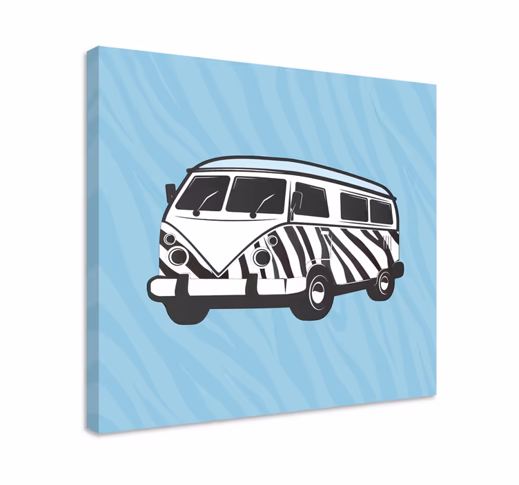 Andre planter og blomster på lærred retro campingvogn - TenStickers