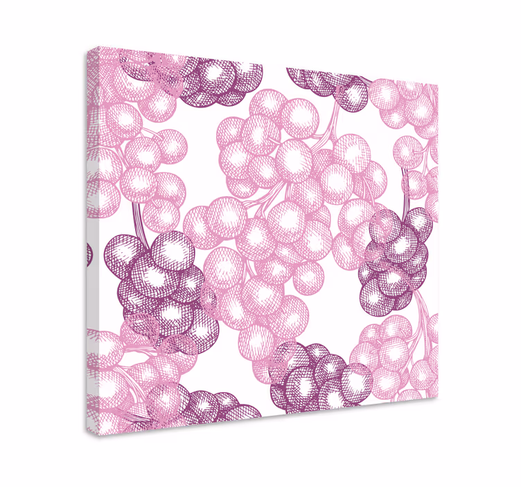 Pink blomster mønster lærredsbillede - TenStickers