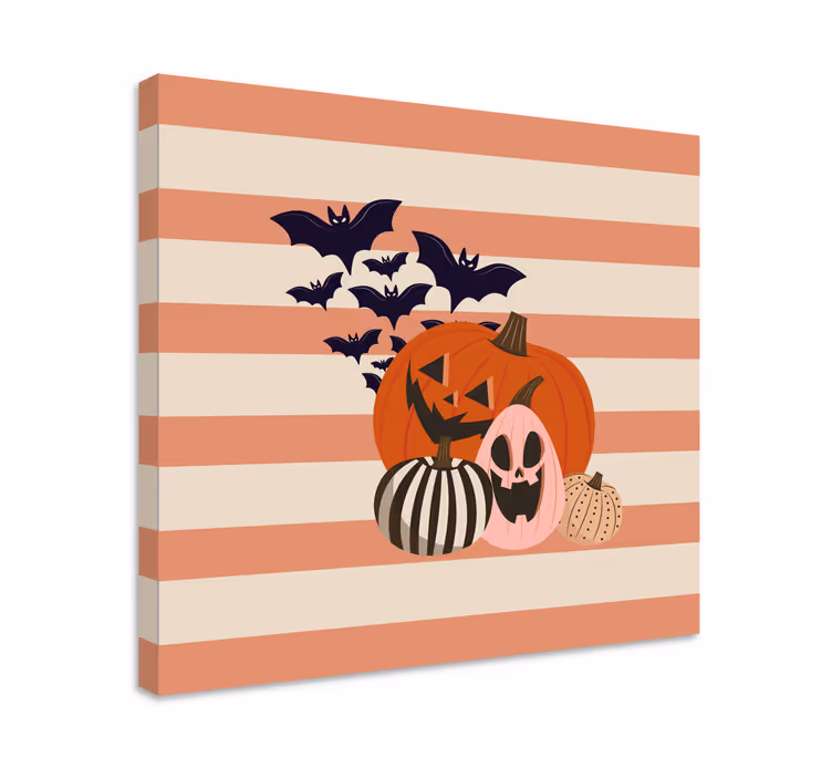 Sport lærredsbillede halloween græskar samling - TenStickers