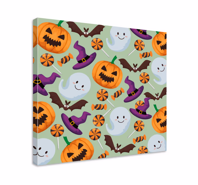 Teenage lærredsbillede med legende halloween elementer - TenStickers