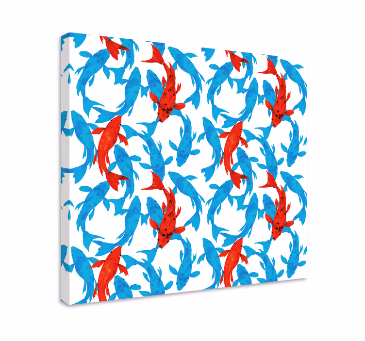Moderne lærredsbillede farverigt fiske design - TenStickers