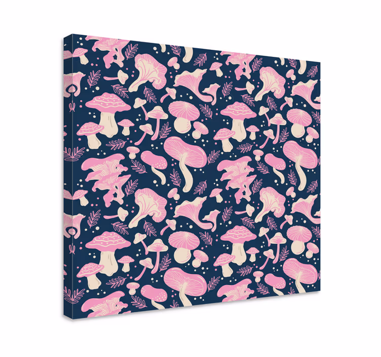 Blomster og planter lærredsbillede svampeillustration - TenStickers