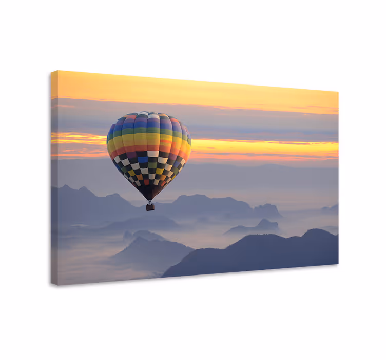 Landskab lærred farverig luftballon - TenStickers