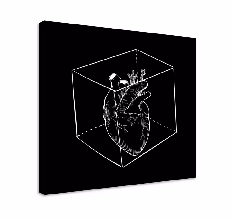 Frugt lærredsbillede anatomisk hjerteskitse - TenStickers