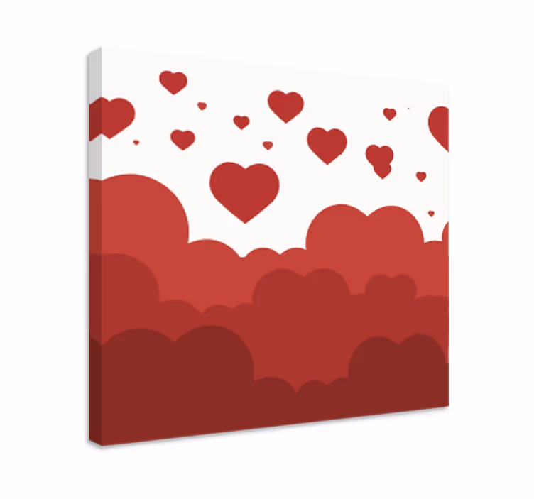 Rødt hjerte sky design soveværelse vægprint - TenStickers