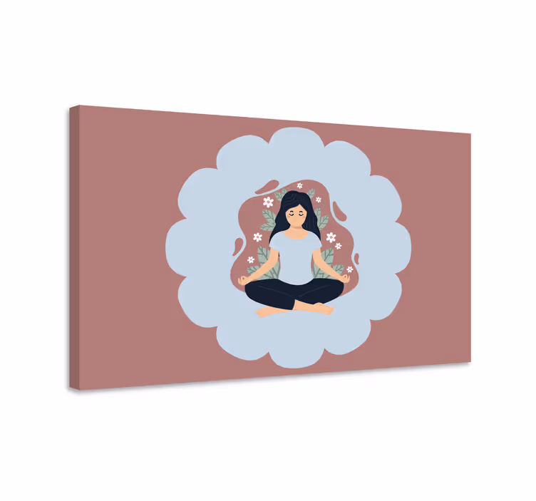 Mandala lærredsbillede med meditativ blomster aura - TenStickers