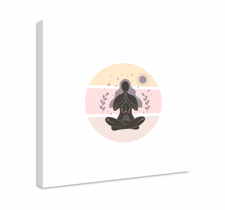Buddha lærredsbillede med meditationsstilling - TenStickers