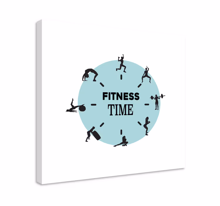 Sport lærredsbillede fitness tid ur - TenStickers