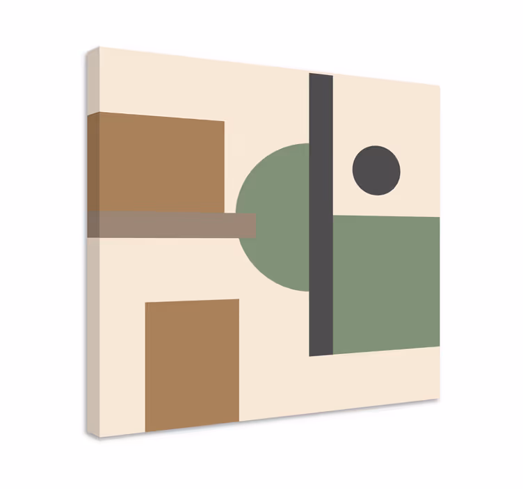 Naturlige farver geometrisk kunst moderne lærred - TenStickers