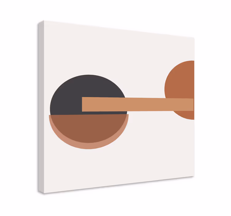 Geometrisk lærredsbillede abstrakt cirkulær balance - TenStickers