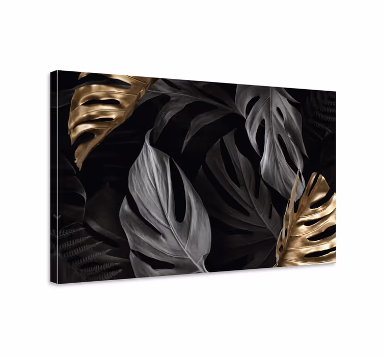 Elegante tropiske blade plante lærred print - TenStickers