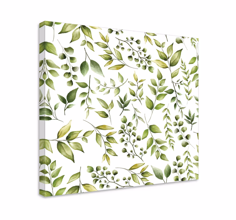 Blomster og planter lærredsbillede frodig grønne mønster - TenStickers