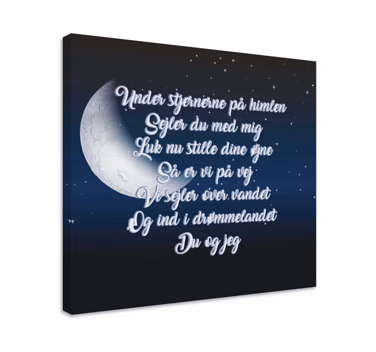 Lyrics- under stjernerne på himlen citat lærred - TenStickers