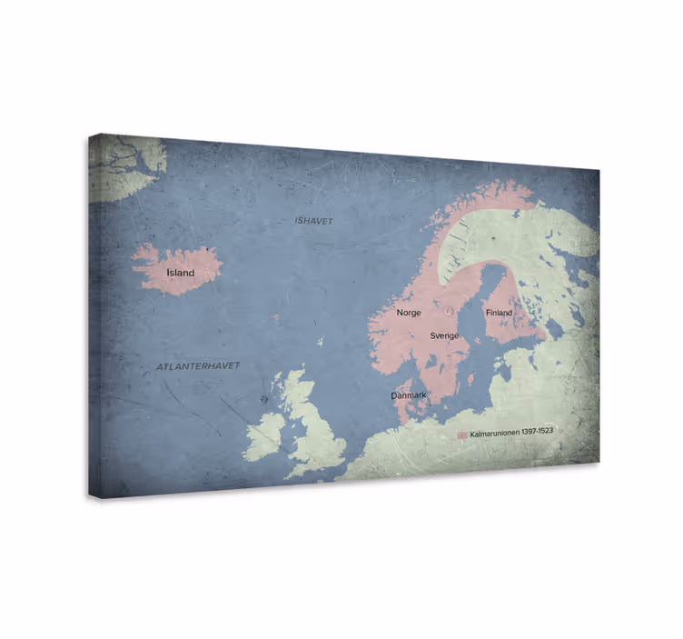 Kort over kalmarunion citat lærred - TenStickers