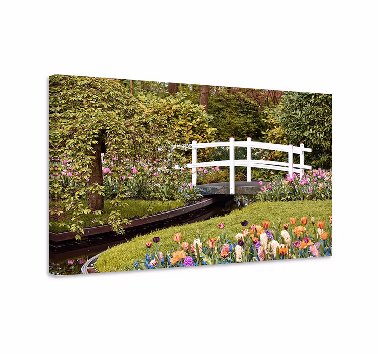 Blomster og planter lærredsbillede havebro bridge ro - TenStickers