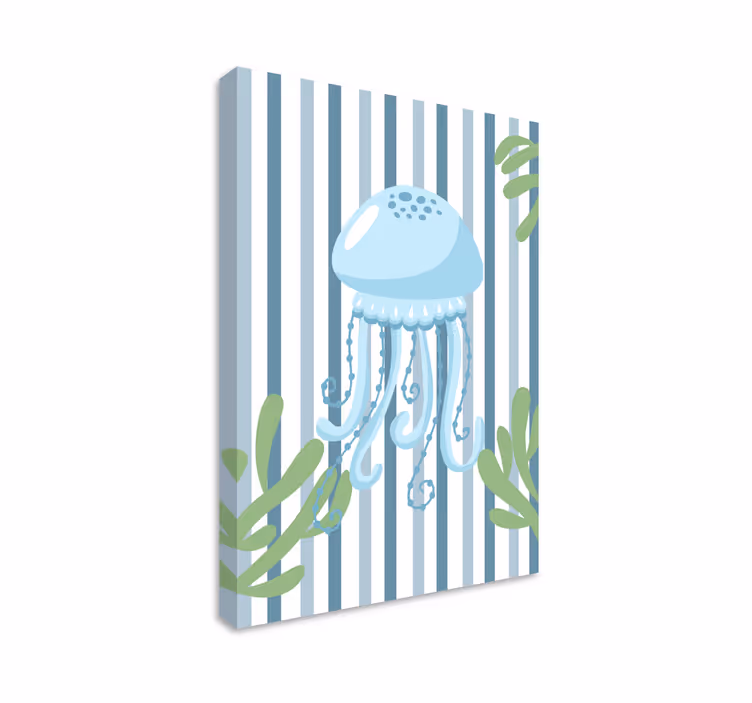 Moderne lærredsbillede med stilfuldt blæksprutte-design - TenStickers