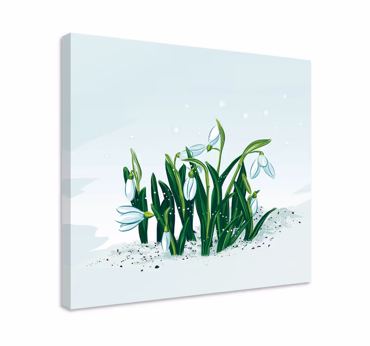 Blomster og planter lærredsbillede snedråber - TenStickers