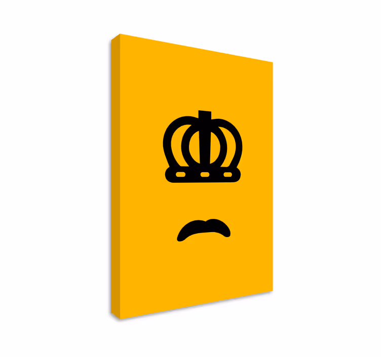 Abstrakt lærredsbillede krone ansigt emblem - TenStickers