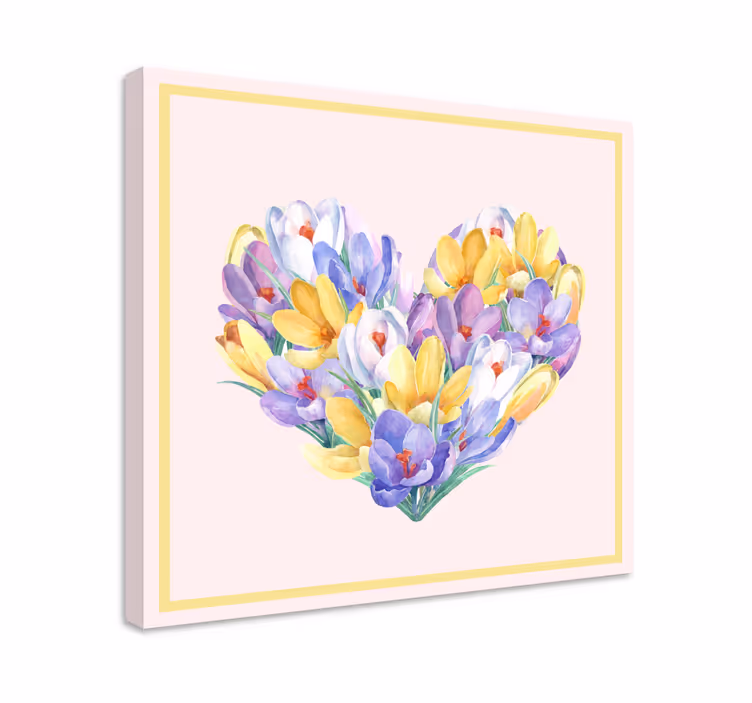 Blomster og planter lærredsbillede hjerteformede blomster - TenStickers